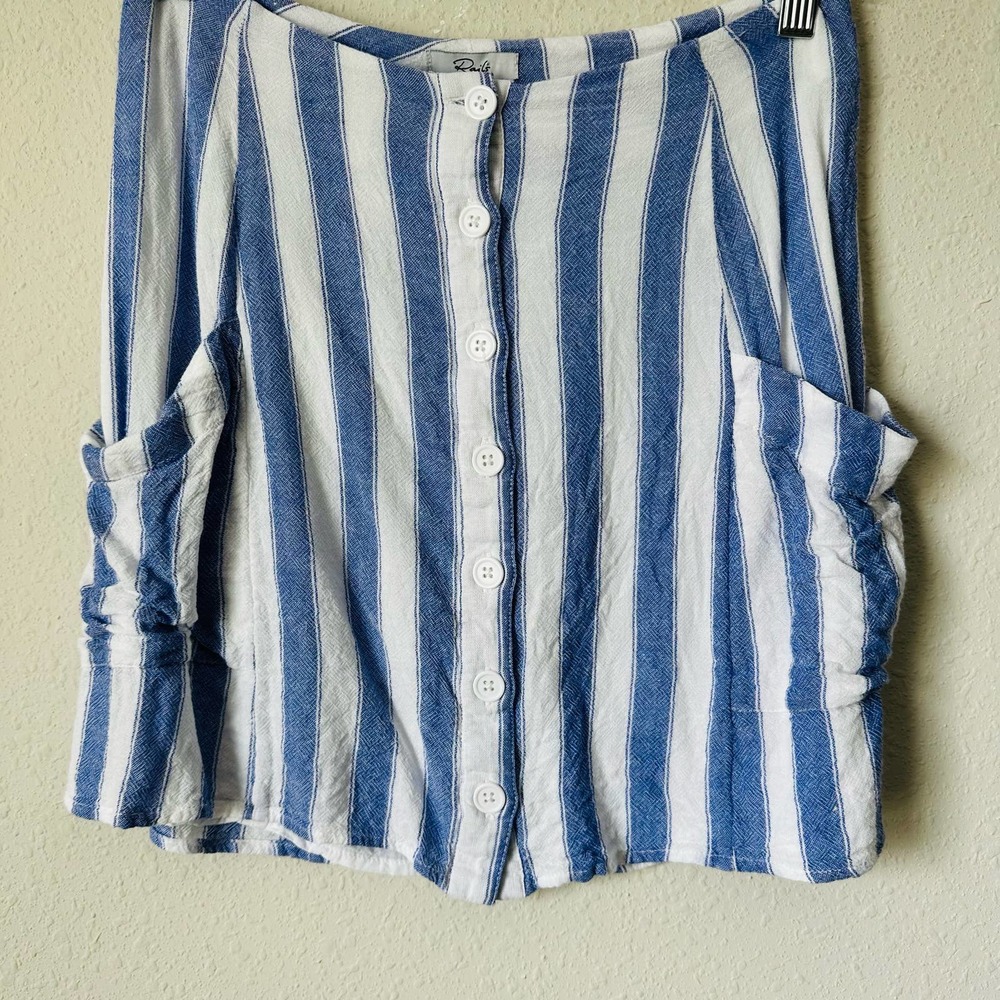 Rails Willow Pacifica Blue Button Front Vertical … - image 5